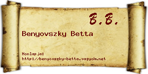 Benyovszky Betta névjegykártya